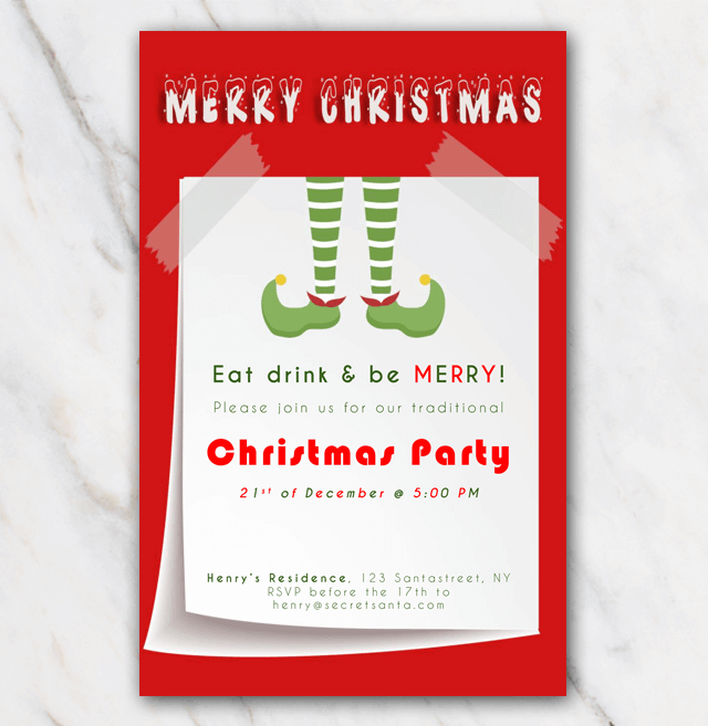 word for mac template christmas party invitation 2-up